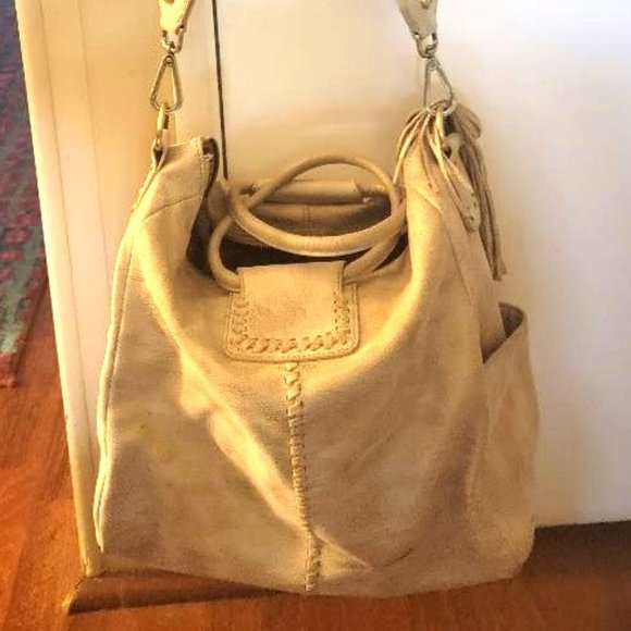Genuine Leather HOBO Granite Grey Metallic Handbag - Picture 1 of 2